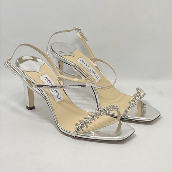 Jimmy Choo Meira Embellished Patent Leather Sandals size 39 - Picture 7 of 13